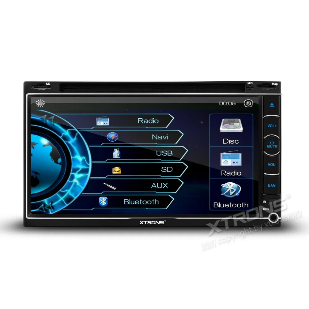  XTRONS 2 Din 6.95" Universal Car DVD Player Radio USB SD Touch Screen Bluetooh GPS Navigation Stereo Video Multimedia automotivo 