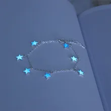 Винтажная светящаяся цепочка для ног пляжный ножной браслет модные ювелирные изделия Очаровательный светится в темноте Звезда Сердце браслет на лодыжку