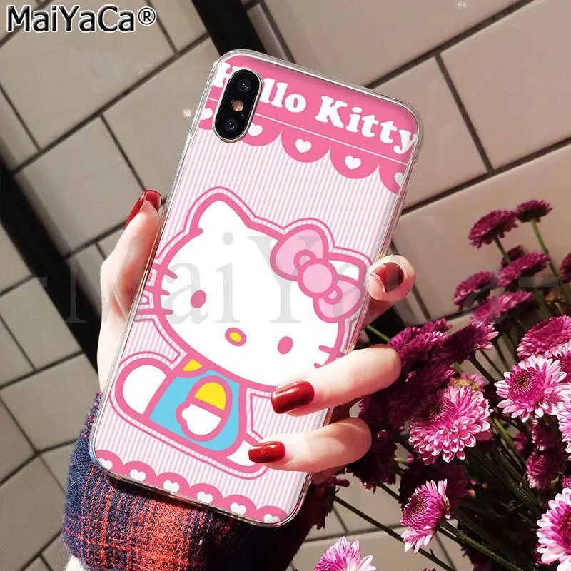 MaiYaCa hello kitty Merry Christmas мягкий резиновый Прозрачный чехол для телефона для Apple iPhone 8 7 6 6S Plus X XS MAX 5 5S SE XR - Цвет: A15