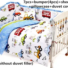 Промо-акция! 6/7 шт. для новорожденных комплект одежды из хлопка для маленьких детей, набор для кроватки детские Постельное белье, 120*60/120*70 см