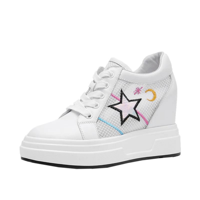 Printemps Cuir Femme Pour Femmes Loisir Baskets Air Lacets De Véritable À 2019 Mesh Chaussures Noir blanc Dilalula En 8wON0PkXn