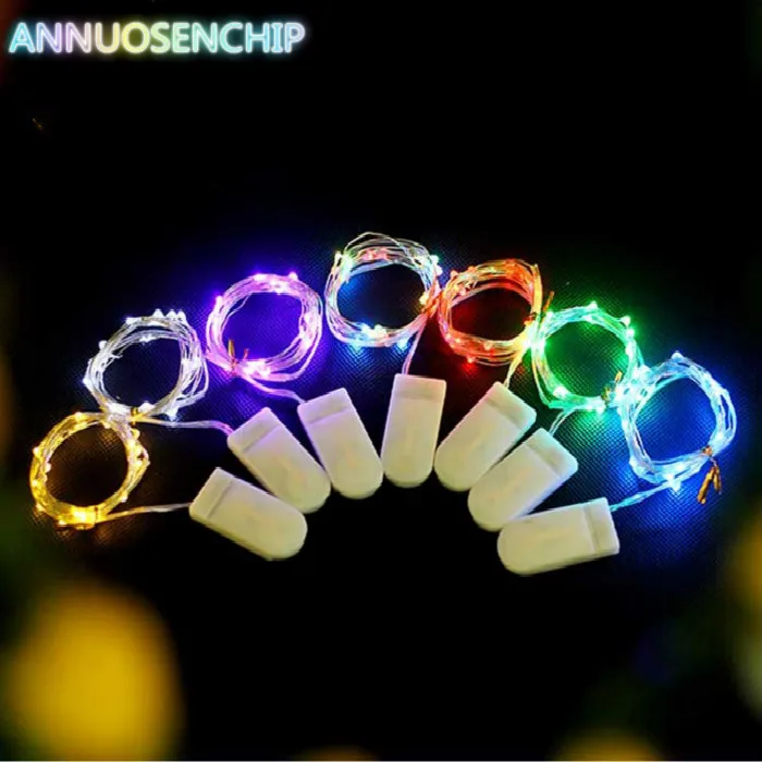 

Hit 5-10PCS 1M 2M 3M LED Creative 7 Color Button Battery Box of Copper Lamp Series Mini Small Decorative lights