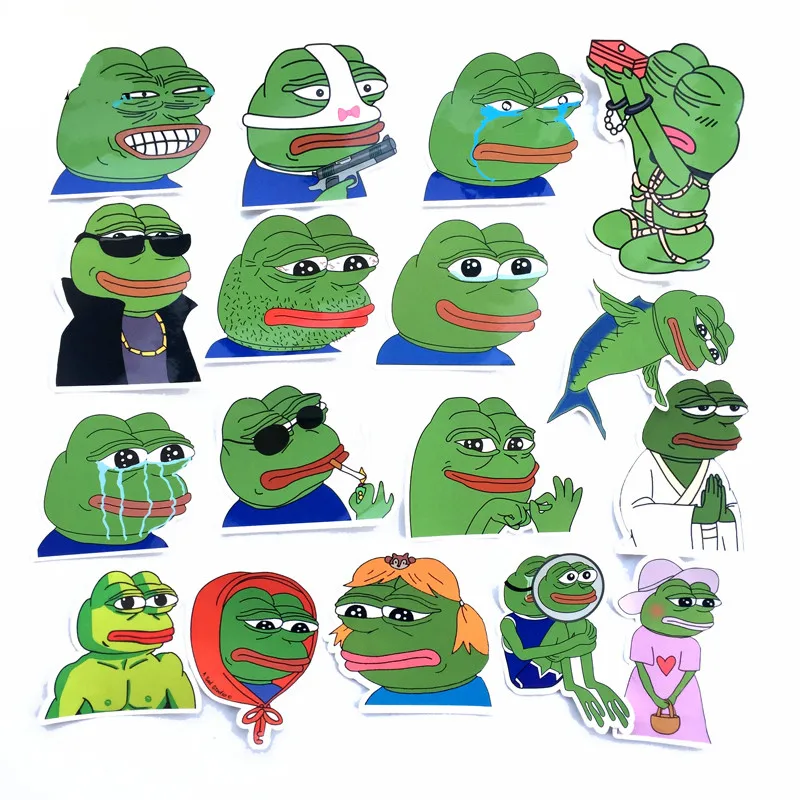 17 шт./лот Pepe Sad Frog забавная наклейка для автомобиля ноутбука багаж скейтборд
