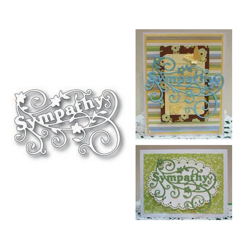 

DiyArts Swirly Sympathy Metal Cutting Dies For Scrapbooking Card Making Dies alphab Embossing Crafts Diecut Christmas Words Die