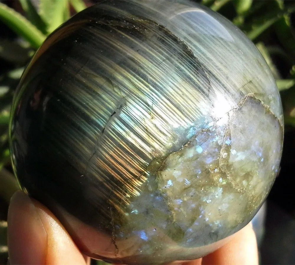 

WW 05671 NATURAL Labradorite Crystal sphere ball Orb Gem Stone