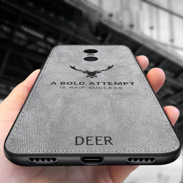 Cheap XiaoMi Redmi 5 Plus case cover Redmi 5 back cover silicone edge deer pattern fabric shockproof case for Redmi5 Plus capa case
