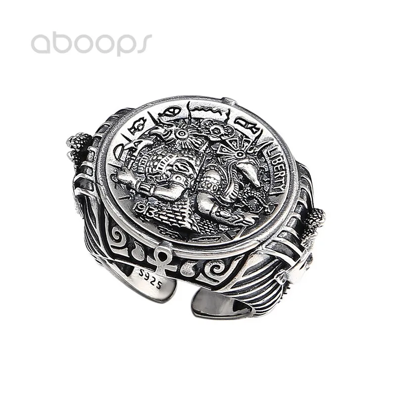

Vintage 925 Sterling Silver Egypt Pharaoh Ring for Men Boys Adjustable Free Shipping