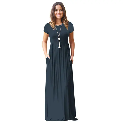 casual summer maxi dresses with sleeves