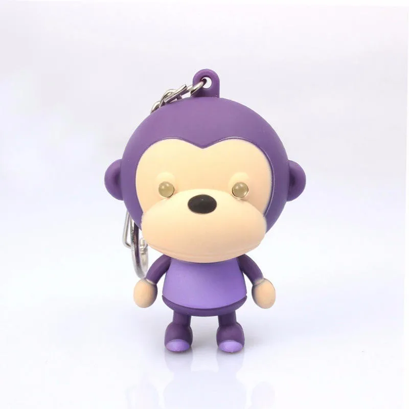 kids gift sound light keychains font b flashlight b font sound monkey ring cartoon toys animation