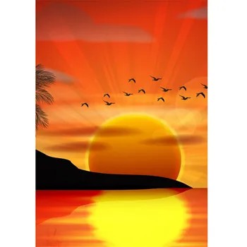 

Full Round Diamond 5D DIY Diamond Painting Sunset Birds Embroidery Cross Stitch Scenery Rhinestone Mosaic Painting Decor Diamant