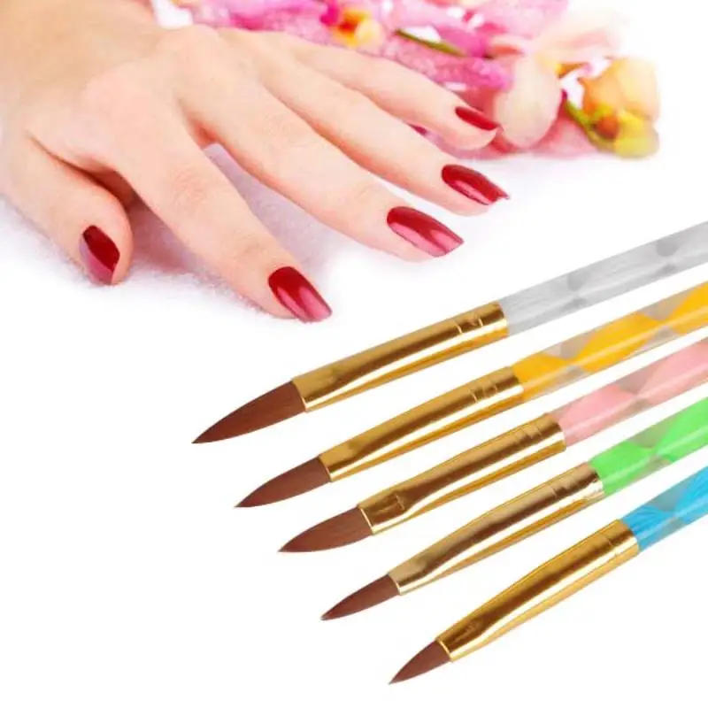 Shellhard 5pcs Nail Brusher Acrylic Design Nail Painting Drawing UV Gel Salon Brush Pen Builder For Beauty Nail Art Set