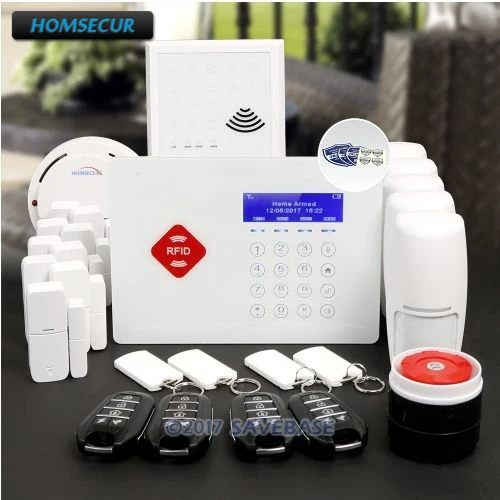 

HOMSECUR GSM Wireless SMS Autodial Burglar Alarm System with Touch Panel with Door Inspection
