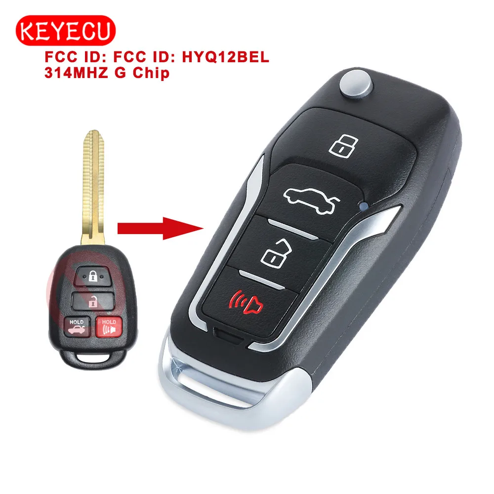 Keyecu обновленный дистанционный ключ 4 кнопки 314 МГц G чип для Toyota Camry Rav4 2012-2016 FCC ID: