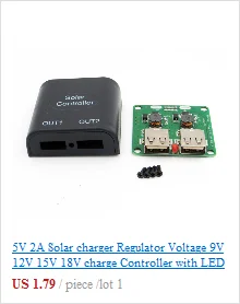 USB Напряжение Контроллер заряда 5V 2A 9/12/15/18V DC солнечные панели зарядных устройств для мобильных телефонов регулятор постоянного тока в переменный преобразователь постоянного тока