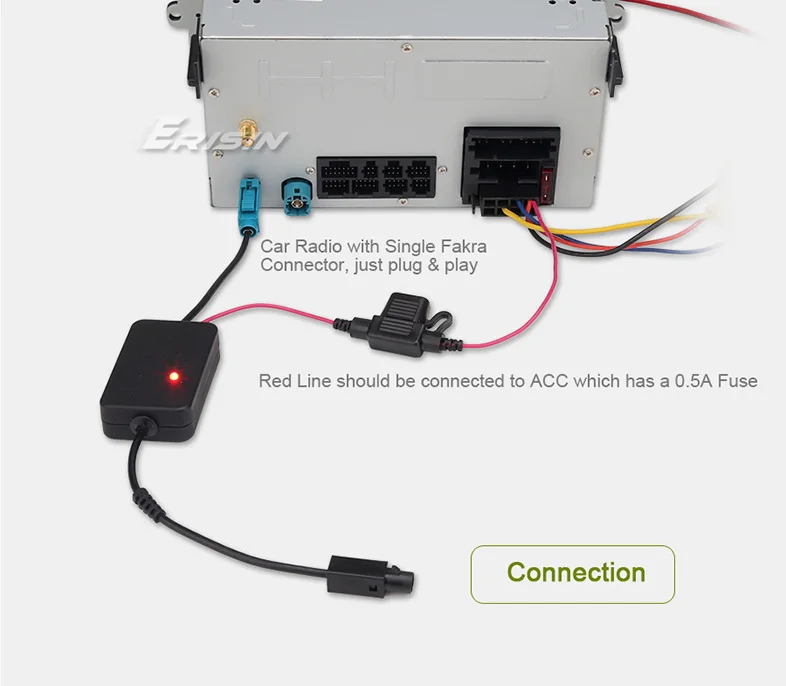 Vauxhall Vectra 2005 auto estéreo RADIO Amplificado fakra-din Aerial antena adaptador