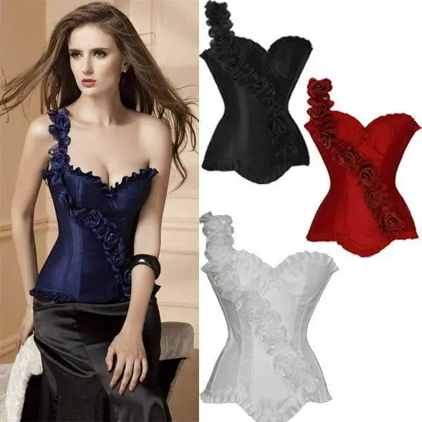 Женский атласный корсет на одно плечо в стиле стимпанк|one shoulder corset|free corsetscorset free