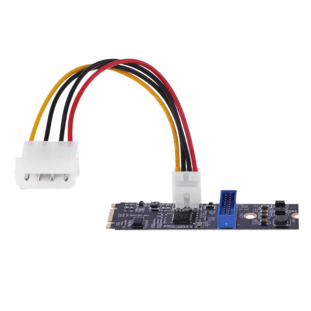 PC محول IDE 4PIN امدادات الطاقة M.2 NGFF NVME إلى USB 3.0 19Pin رأس تحويل بطاقة 2 ميناء USB3.0 التوسع بطاقة