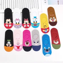Лидер продаж, женские хлопковые носки-башмачки в Корейском стиле с мультяшным рисунком для девочек, модные забавные новые женские короткие носки