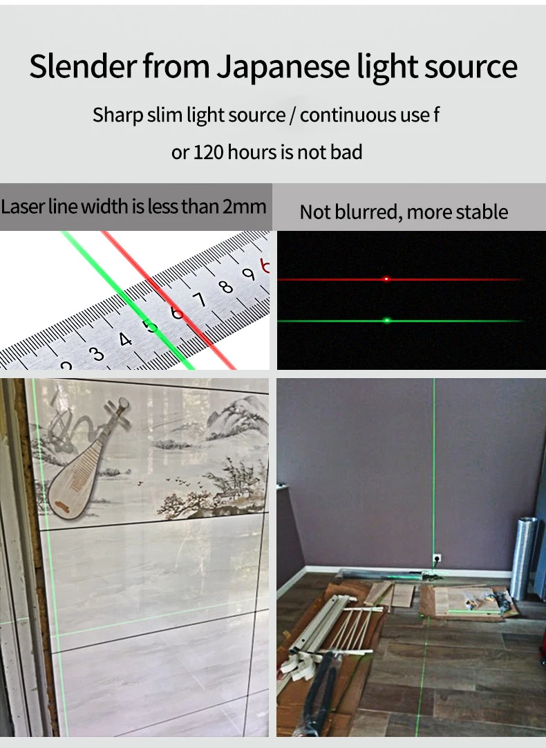 Лазерный уровень зеленый светильник крест 2 линии мини шаг линии маркировочный инструмент slash
