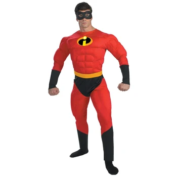 

On Sale Adult Men's Muscle Mr. Incredible Halloween Costume Superhero Fantasy Cartoon Movie Fancy Dress Cosplay Clothing