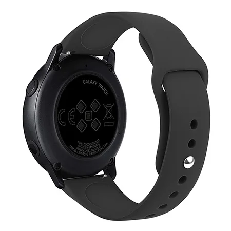 20 мм силиконовые полосы для samsung Galaxy Watch Active 2 ремешок маленький большой ремешок для Amazfit Bip samsung Galaxy watch 42 мм - Цвет: black