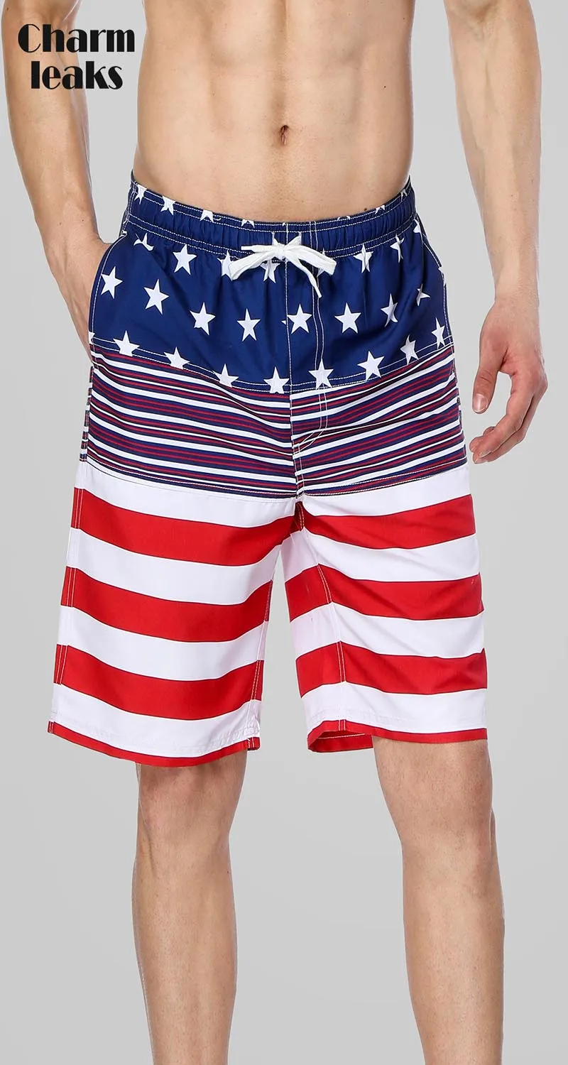 Charmleaks мужские шорты для плавания с американским флагом, пляжные шорты, плавки, мужские плавки, морские шорты - Цвет: 3296DBL