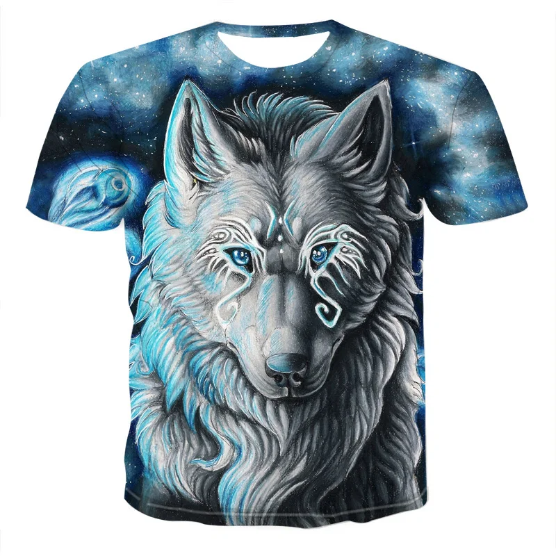 2019 Newest Wolf 3D Print Animal Cool Funny T-Shirt Men Short Sleeve Summer Tops Tee Shirt T Male Fashion tshirt 6XL | Мужская одежда