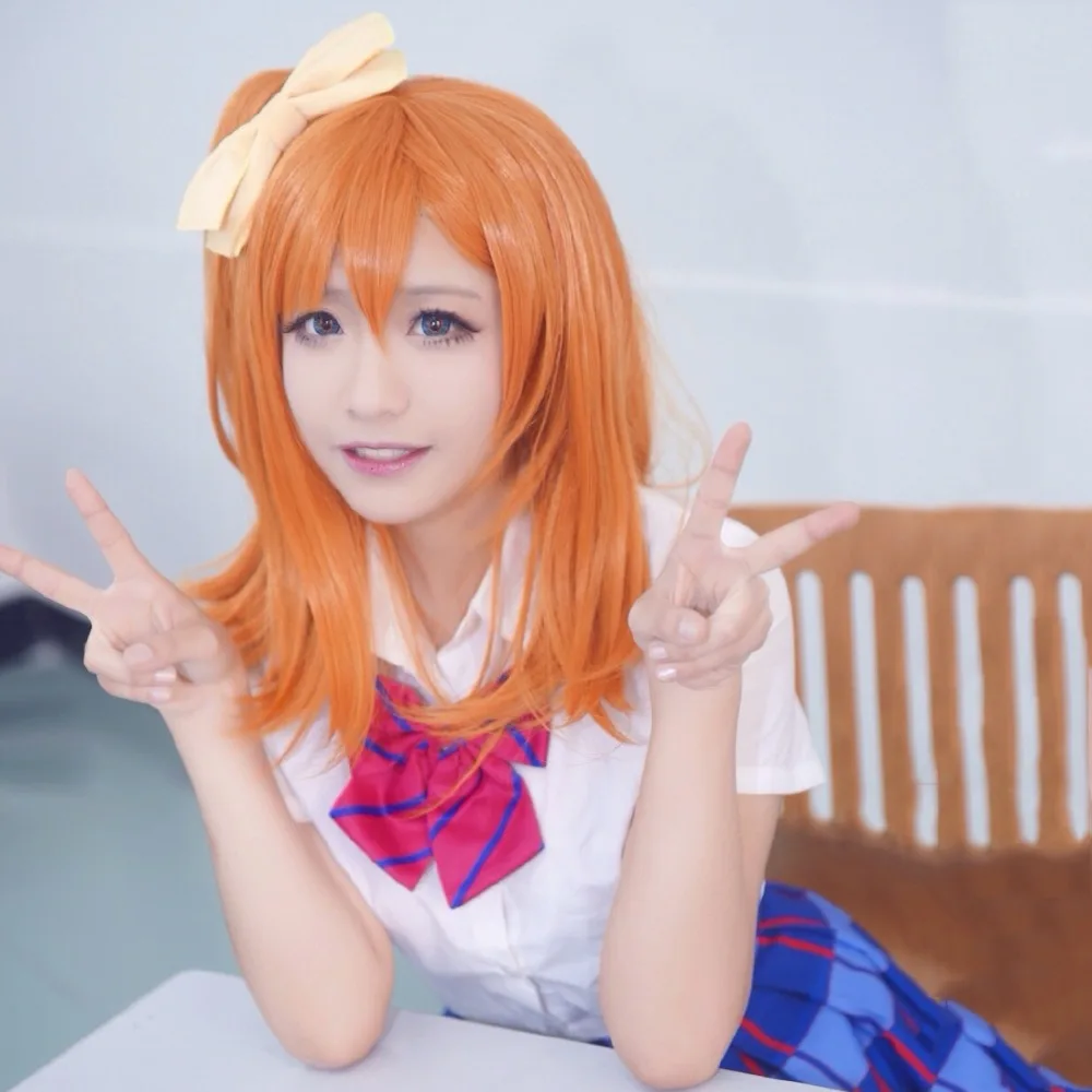 Love Live ! LoveLive! Kousaka Honoka Cos Wig Orange Hair Ponytail