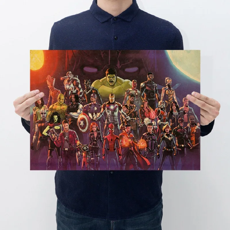 Комиксы Marvel/набор супергероев 07/Железный человек Старк/крафт-бумага/Бар плакат/наклейки на стену/Ретро плакат/декоративная живопись 51x35,5 см
