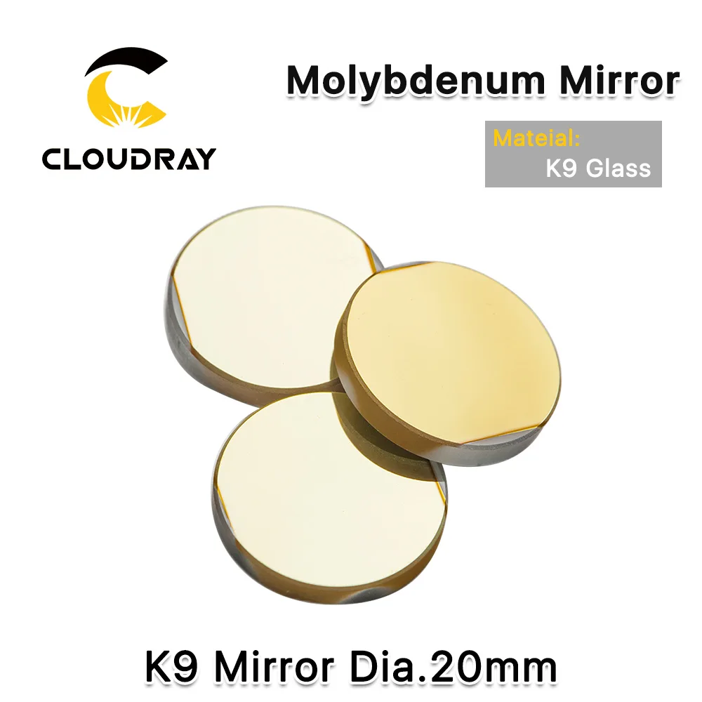 Cloudray диаметр 20 мм K9 CO2 Лазерное отражающее зеркало стеклянный материал с золотым
