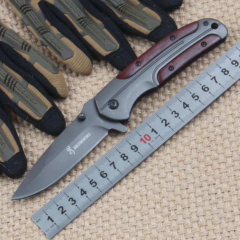 Wizard Browning Series DA43 Fixed Knife 5Cr15Mov Blade Wood Handle