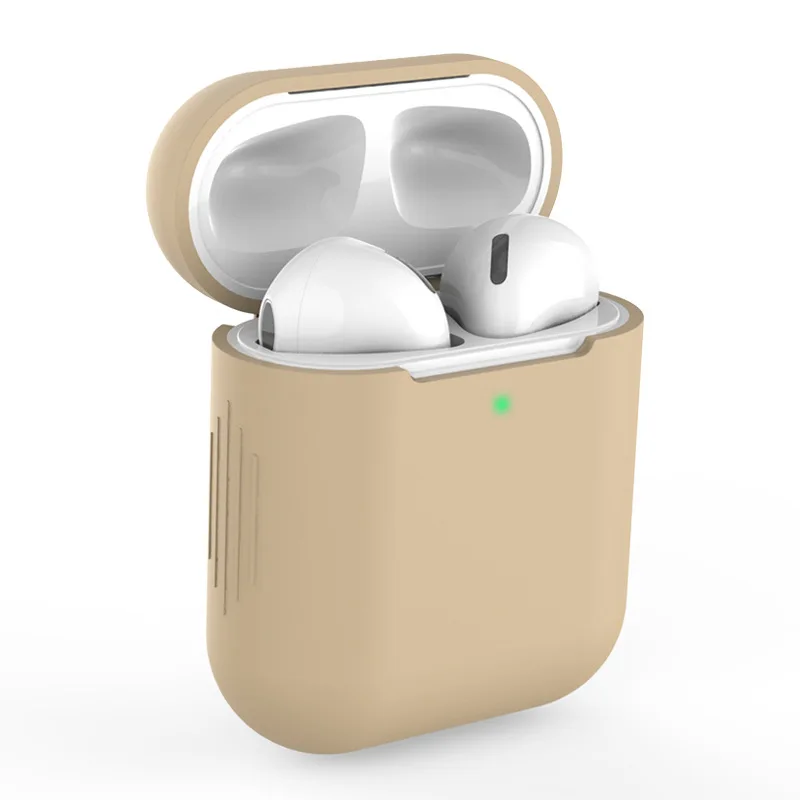 Силиконовый дешевый цветной защитный чехол для Apple AirPods с защитой от падения, беспроводной bluetooth-наушник с зарядным устройством