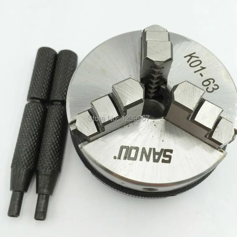 Mini 3 Jaw K01-63 2.5/" 63mm M14 Reversable Self-Centering Jaws Lathe Chuck