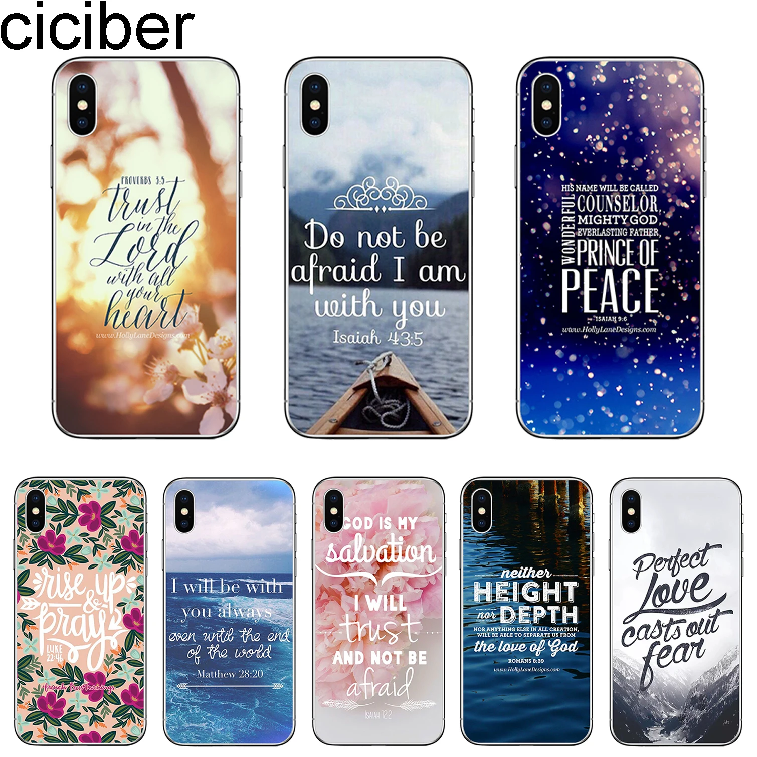 Ciciber для iphone 11 Pro Max Bible Verse Christian Coque iPhone 7 Чехол 8 6S Plus X XR XS чехол телефона 5S мягкий из