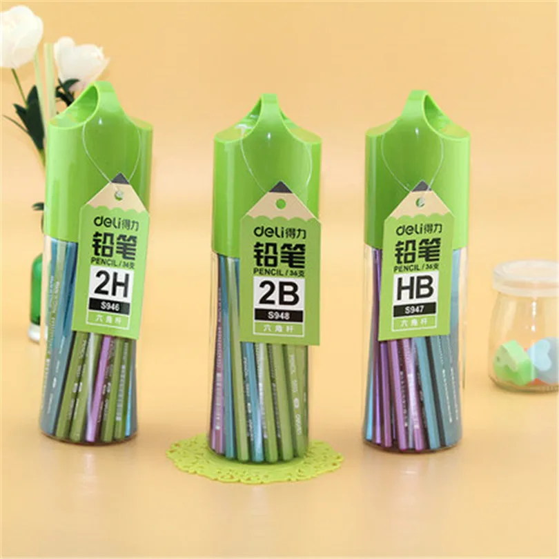 Deli 36pcs/Lot New Beauty Pencil school stationery office supplies