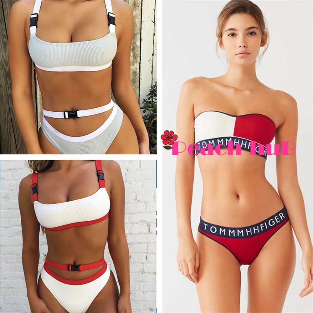 

Bikinis 2019 Sport Swimsuit Push Up Bikini Bandea Letter Sexy Bathing Suits Swimsuit Female Separate Swimwear Women