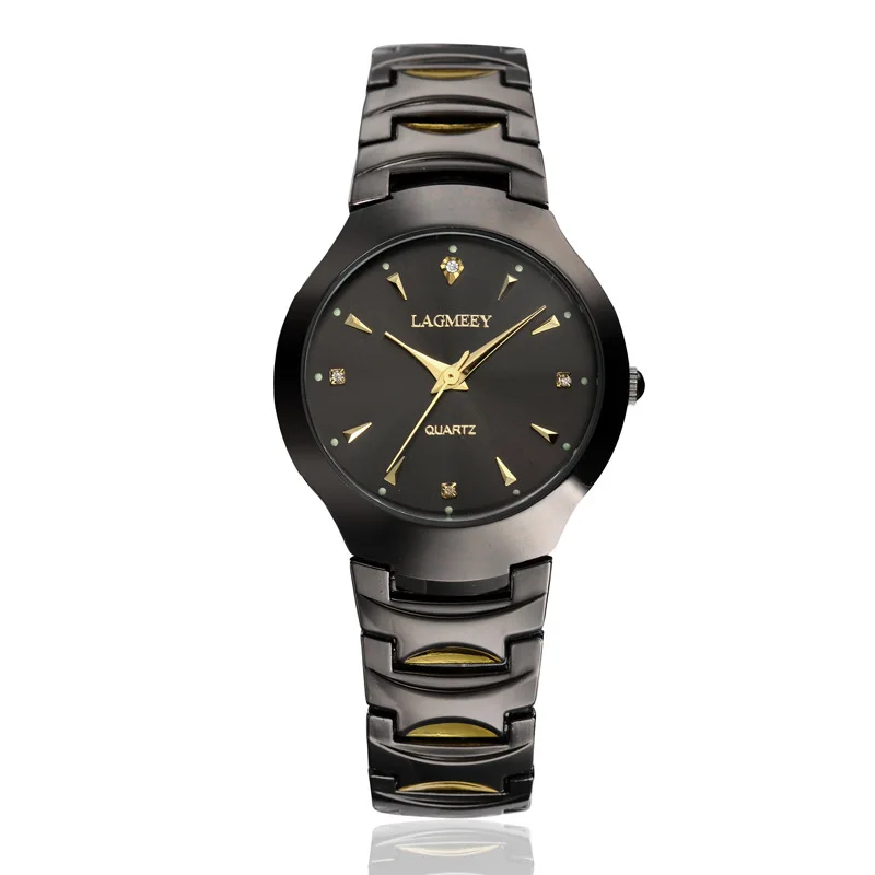 

Hot Sale Men Neutral Waterproof Korean Style Gift Bracelet Tungsten Steel Gold-plated Watches Quartz Alloy Wristwatch