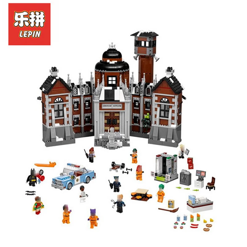 

In Stock DHL Lepin Sets 07055 1628Pcs Super Hero Figures Batman Arkham Asylum Model Building Kits Blocks Bricks Toys Gift 70912