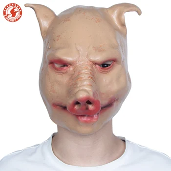 

Novelty Horror Pig Overhead Animal Mask Adult Angry Pig Head Latex Full Party Rubber Masks