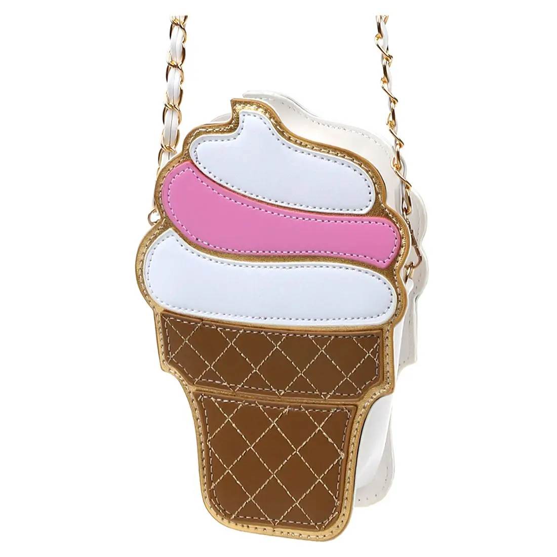 HEBA Chic-New Cute Cartoon Women Ice cream Cupcake Mini Bags PU Leather Small Chain Clutch Crossbody Girl Shoulder Messenger