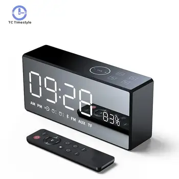 

Wireless Bluetooth Speaker LED HD Digital Display Table Alarm Clocks FM Radio Smart Mini Subwoofer Stereo with Remote Control
