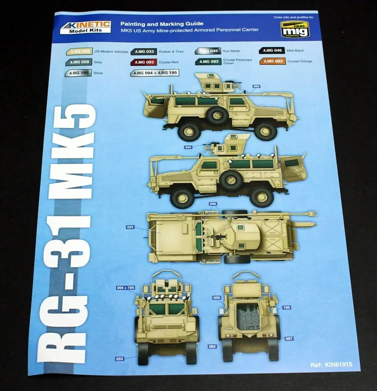Сделай сам, K61015 1/35 RG-31 Mk5 армии США шахты-защищенный бронированный фургон-масштабная модель комплект