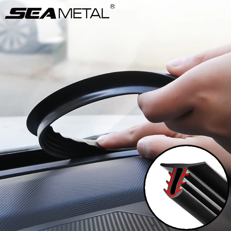 

Car Rubber Sound Seal Strip 1.6M U Type Dashboard Insulation Auto Windshield Edges Gap Sealing Strips Cars Interior Accessories