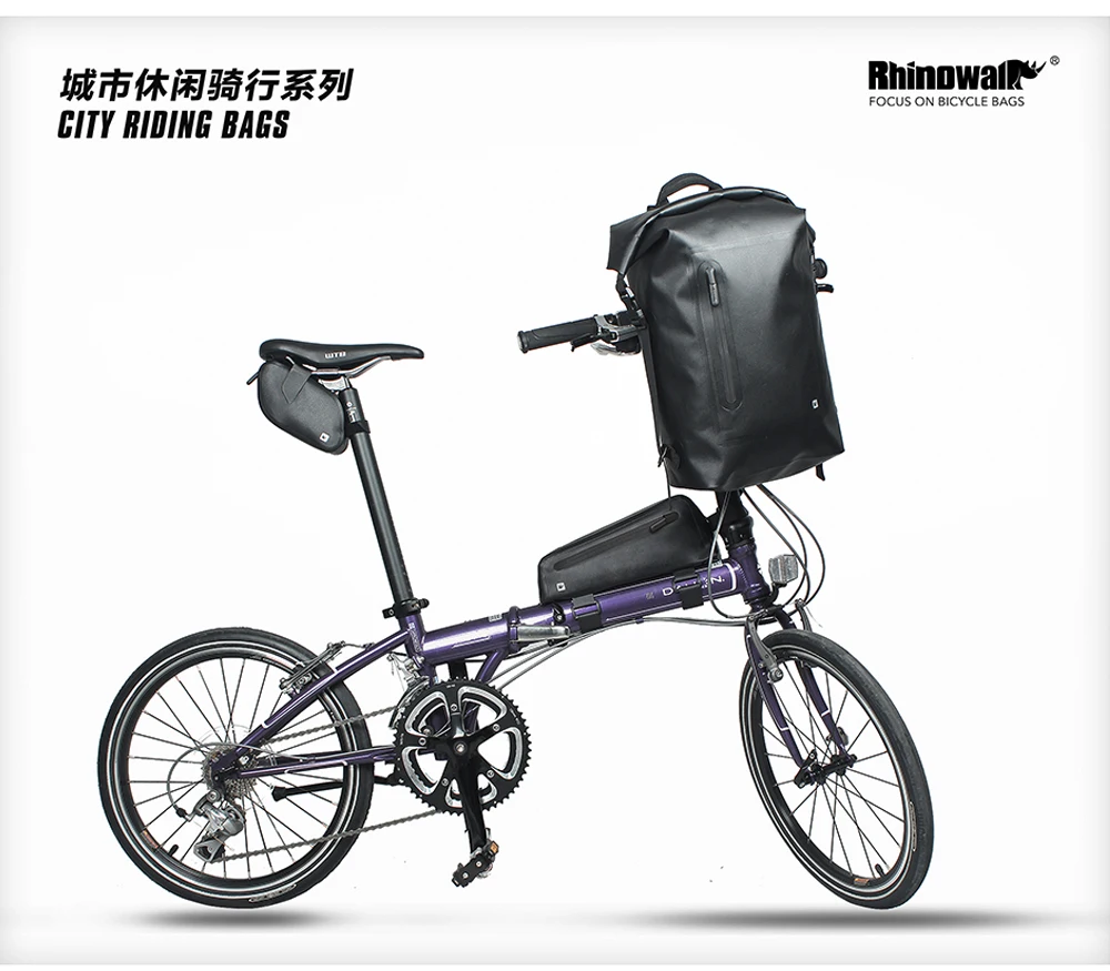 RHINOWALK велосипедная Передняя сумка, велосипедный рюкзак 20л большой емкости, многофункциональная Водонепроницаемая полка, мешок, лакированная велосипедная сумка