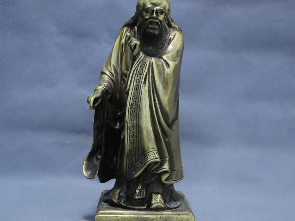 

10'' China Philosopher Taoism Founder Lao Zi Laotse Bronze Statue