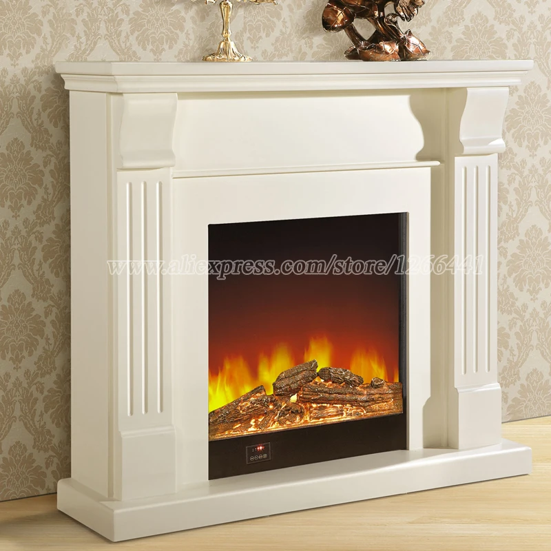 Europäischen stil kamin set holz kaminsims W120cm elektrische kamin