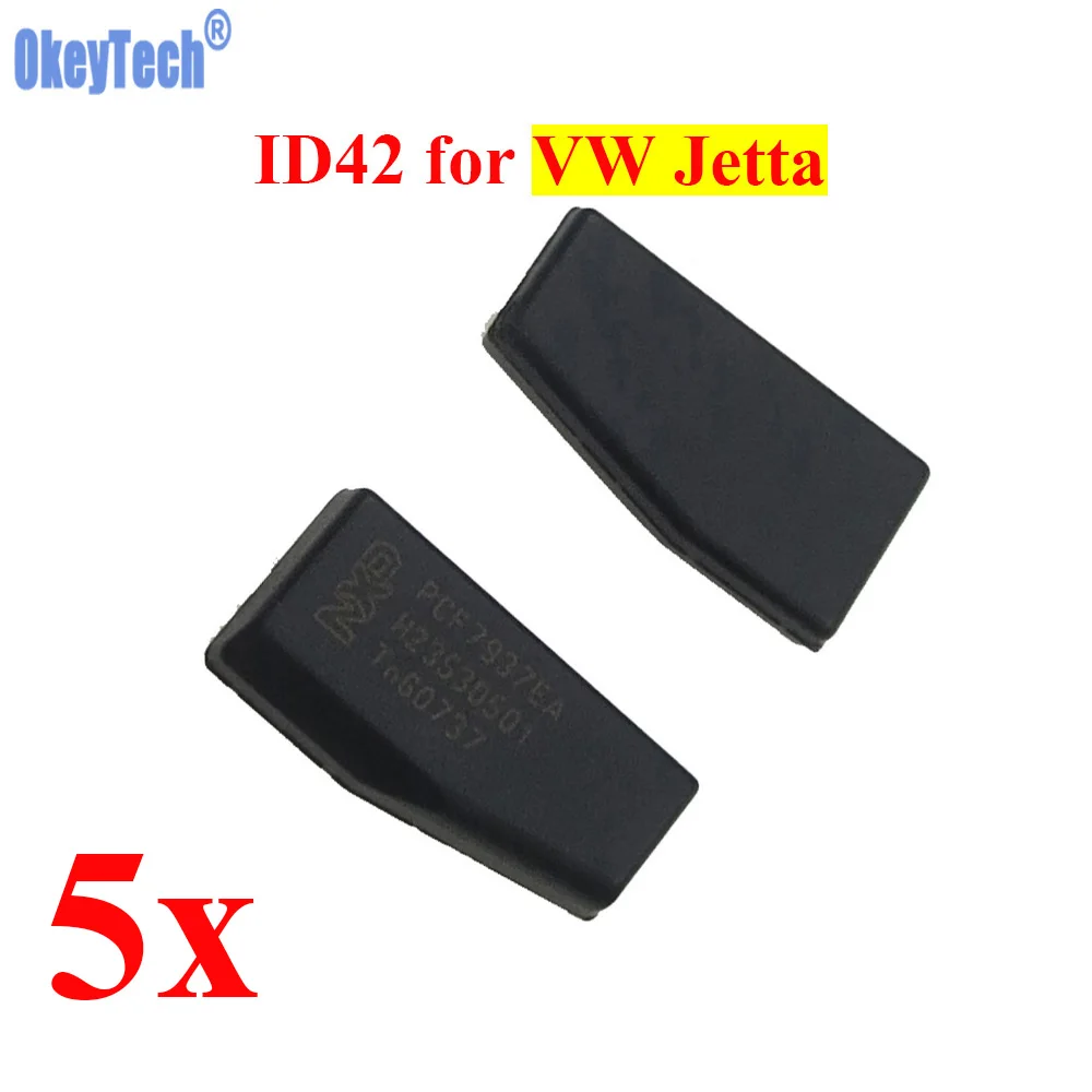 OkeyTech 10pcs lot Car Key Chip ID42 Chip for VW Volkswagen Jetta Auto Transponder Chip Carbon Phillip-s Crypto ID42 Chip