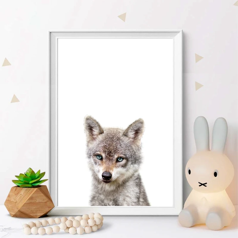Baby Wolf Animals Prints Nursery Decor