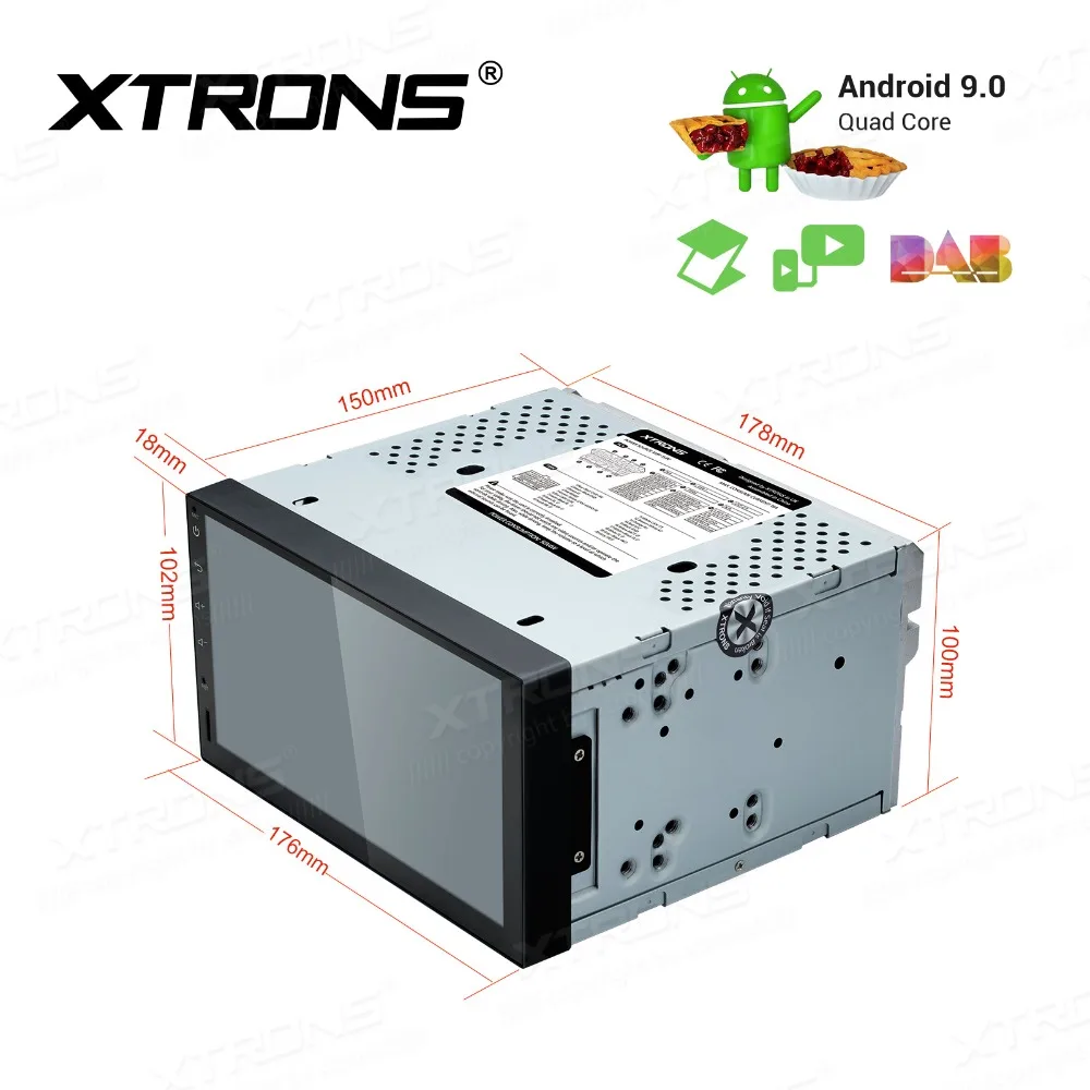 XTRONS 2 Din 7 ''Android 9,0 Автомобильный мультимедийный плеер Радио стерео плеер gps навигация DAB+ система мониторинга состояния шин через Bluetooth FM wifi USB без DVD