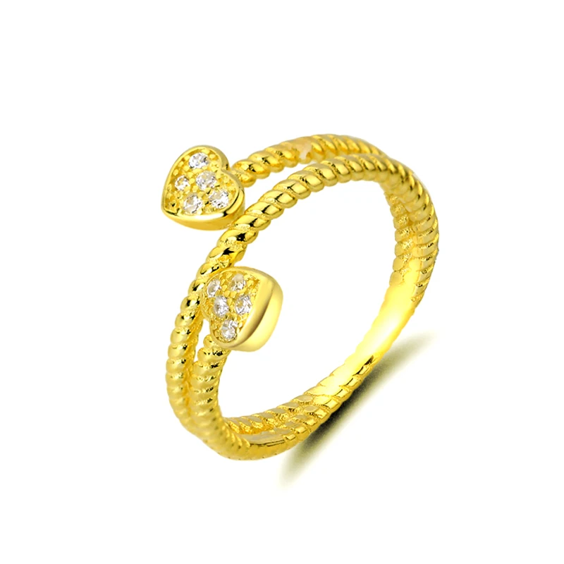 Ограниченное предложение OMYFUN сердце Anillo Твердые 925 серебро золотистое кольцо обручальное кольцо ювелирные изделия Свадебные Кольца для женщин - Цвет основного камня: white